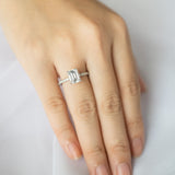 Hidden Halo Emerald Moissanite Engagement Ring