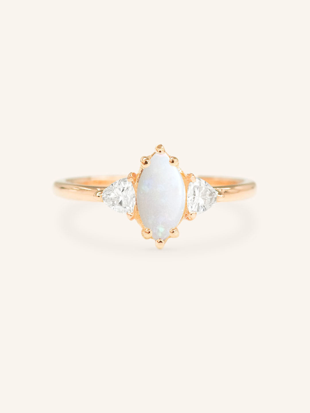 Cassidy Marquise Opal and Trillion Diamond Engagement Ring