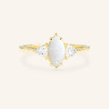 Cassidy Marquise Opal and Trillion Diamond Engagement Ring