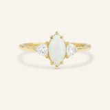 Cassidy Marquise Opal and Trillion Diamond Engagement Ring