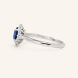 Turning Oak Blue Sapphire Diamond Engagement Ring