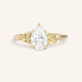 Floral Pear Moissanite Diamond Engagement Ring