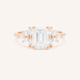 Emme Emerald Cut Diamond Cluster Engagement Ring