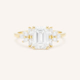 Emme Emerald Cut Diamond Cluster Engagement Ring