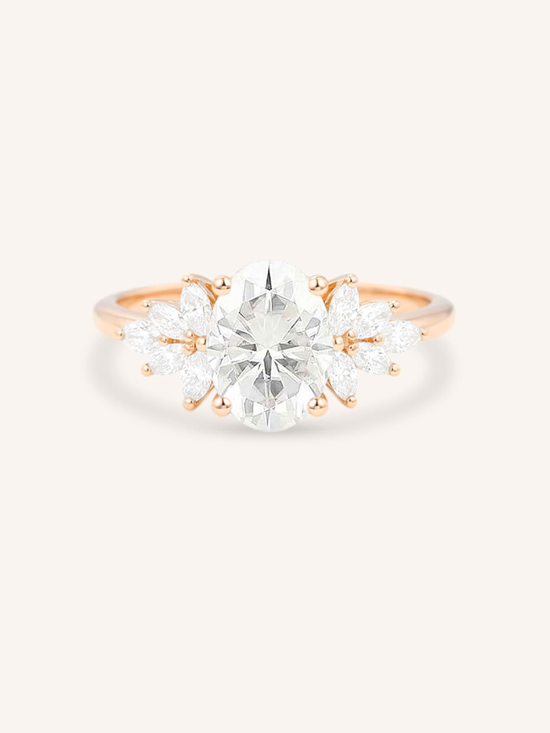 Emme Oval Diamond Cluster Engagement Ring