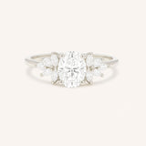 Emme Oval Moissanite Cluster Engagement Ring