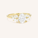 Emme Oval Moissanite Cluster Engagement Ring