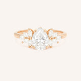 Emme Pear Moissanite Cluster Engagement Ring