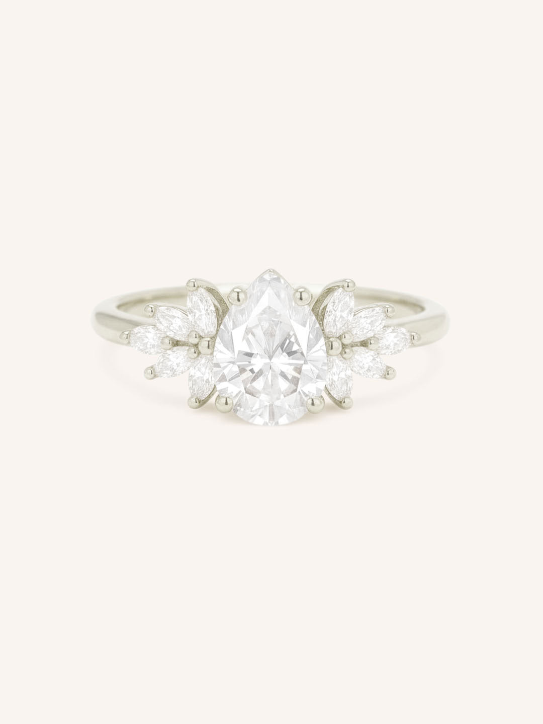 Emme Pear Diamond Cluster Engagement Ring