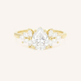 Emme Pear Moissanite Cluster Engagement Ring