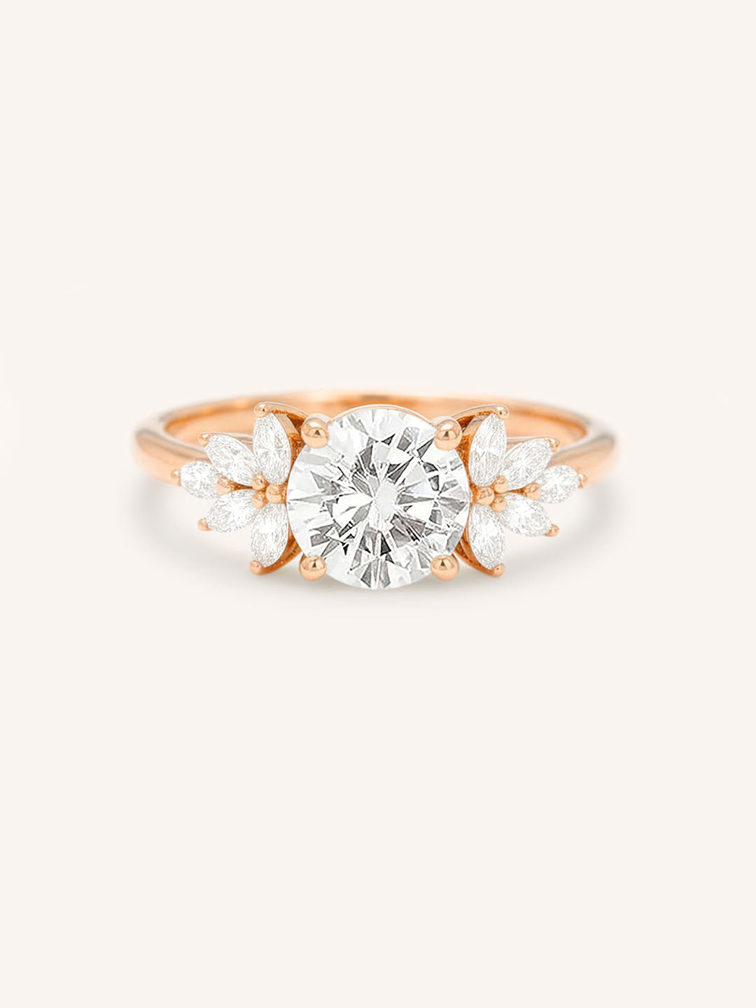 Emme Round Diamond Cluster Engagement Ring