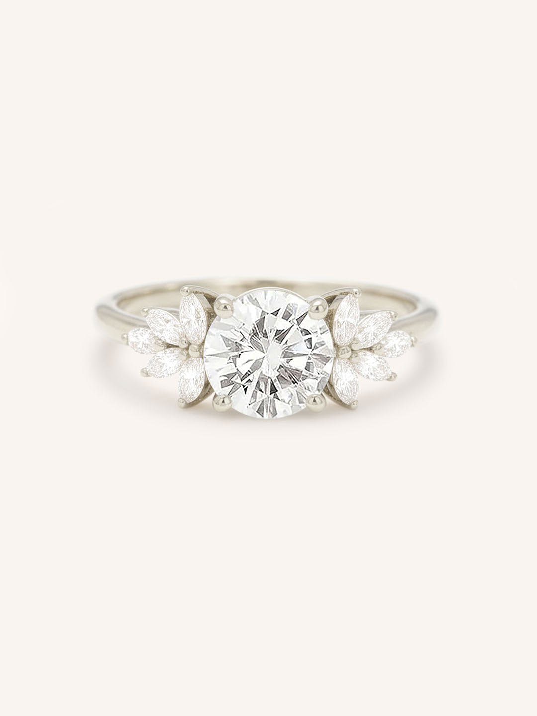 Emme Round Diamond Cluster Engagement Ring