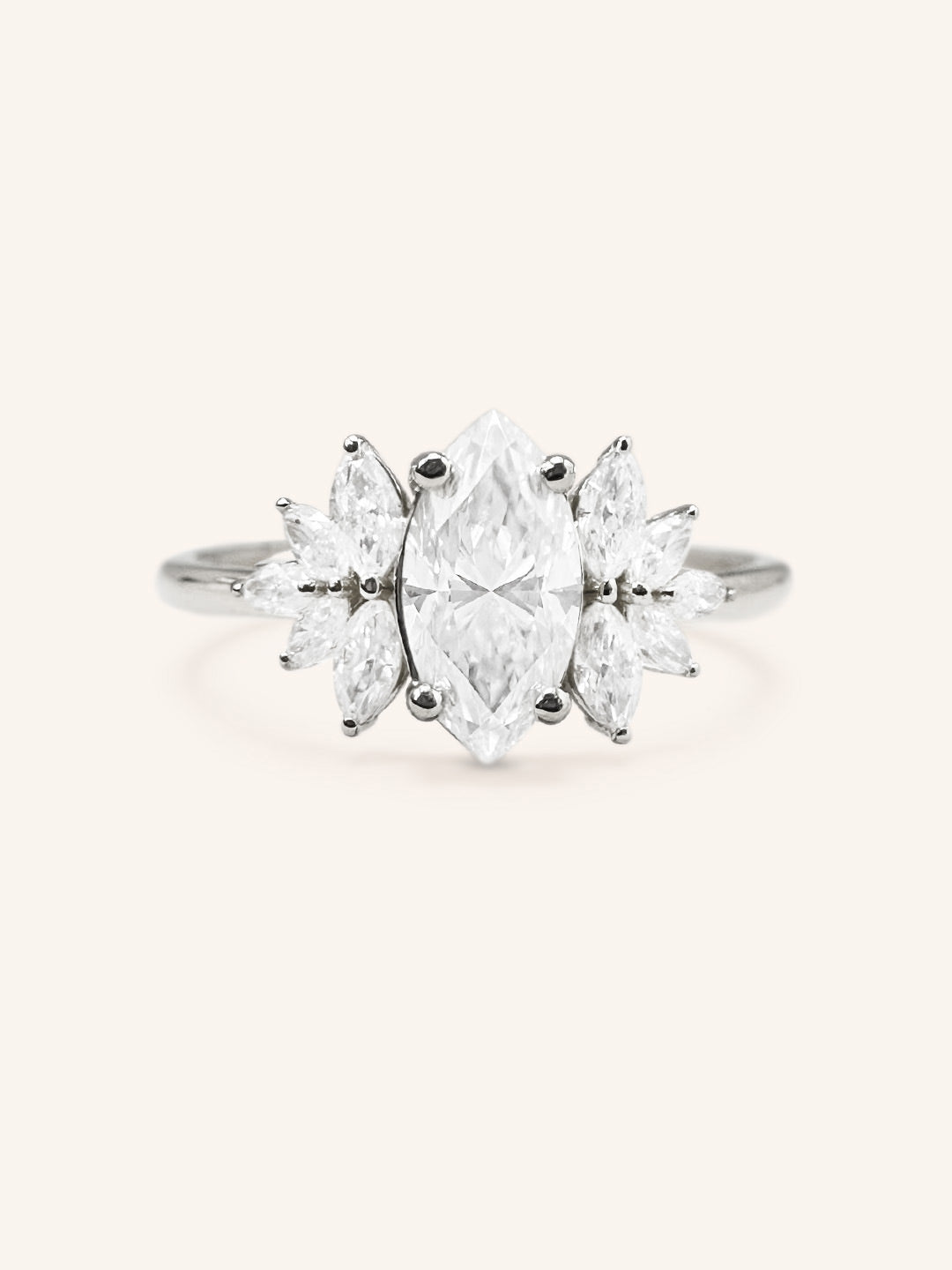 Emme Marquise Cluster Engagement Ring – A Gilded Leaf