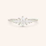 White gold Maren marquise diamond ring front view on white background