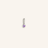 Avia Round Amethyst Bezel Set Birthstone Charm | February Birthstone