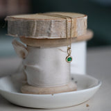 Avia Round Emerald Bezel Set Birthstone Charm | May Birthstone