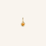 Deco Charm Bezel Set Citrine Birthstone Charm | November Birthstone