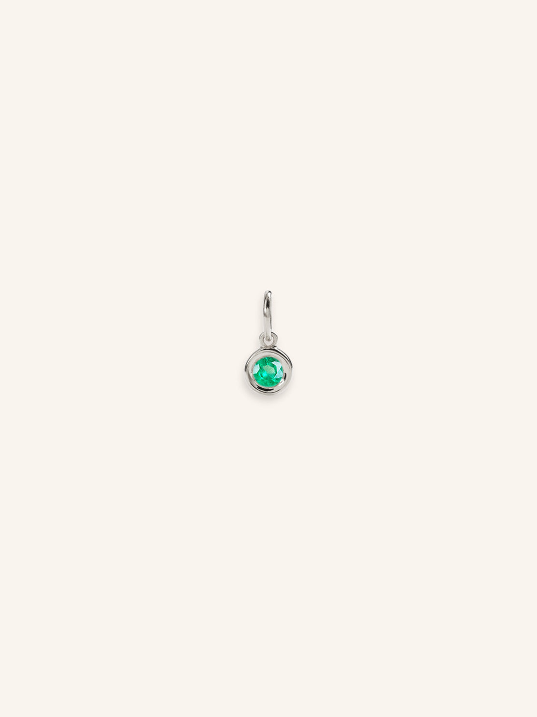 Deco Charm Bezel Set Emerald Birthstone | May Birthstone
