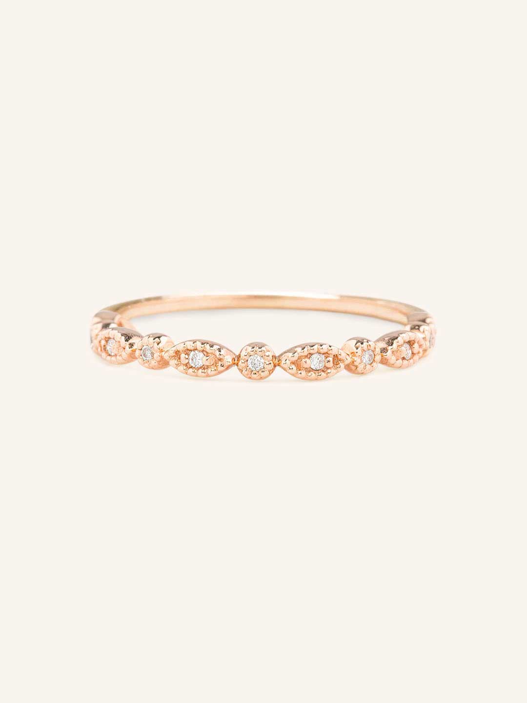 Macy Petite Diamond Milgrain Half Eternity Band