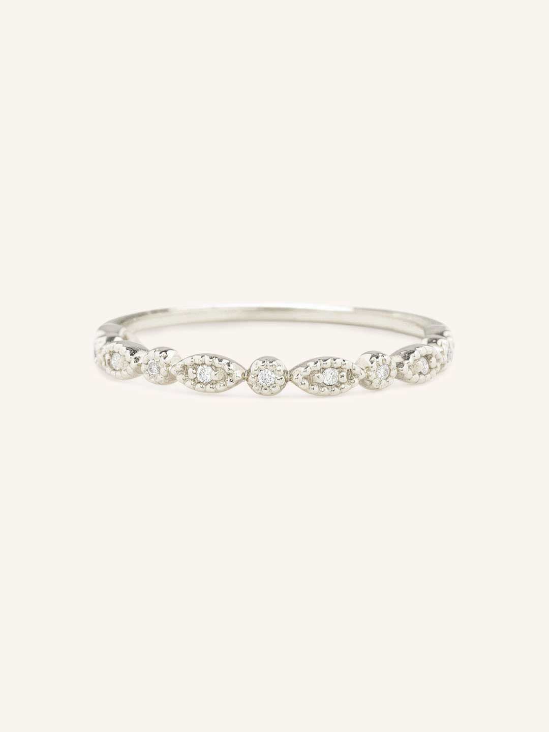 Macy Petite Diamond Milgrain Half Eternity Band