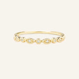 Macy Petite Diamond Milgrain Half Eternity Band
