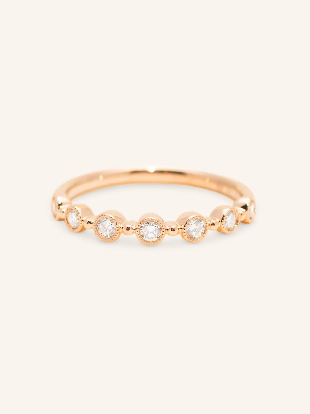 Myrtle Milgrain Diamond Bezel Ring