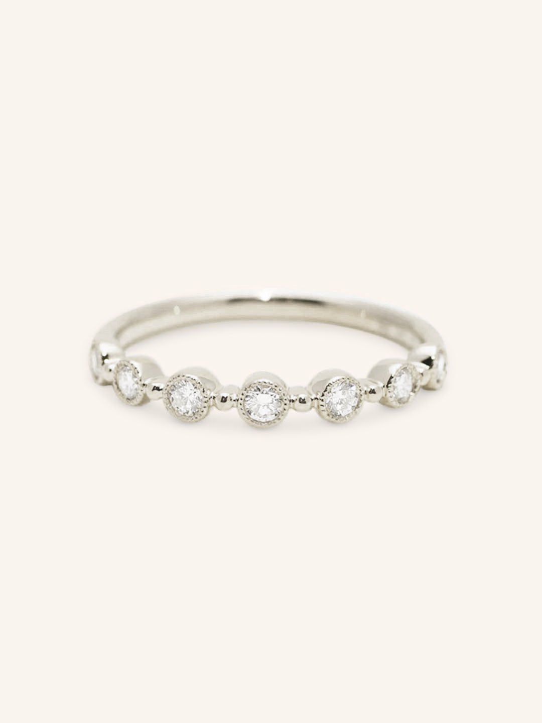 Myrtle Milgrain Diamond Bezel Ring