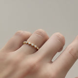 Myrtle Milgrain Diamond Bezel Ring