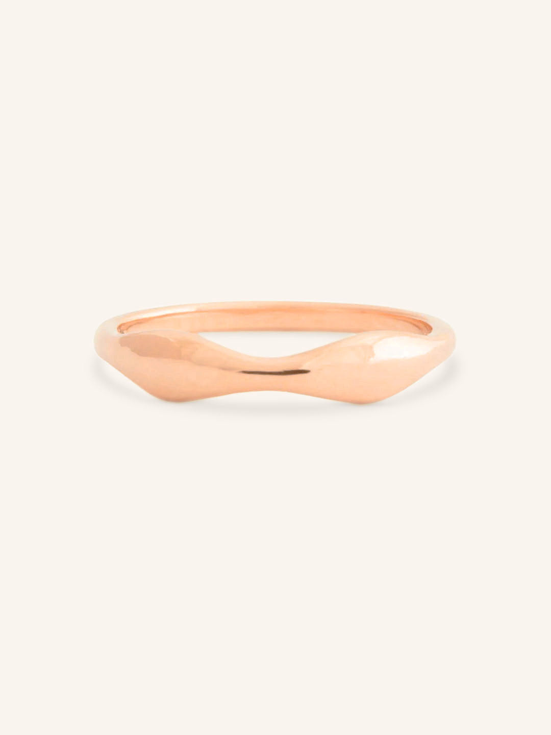 Rose gold Double Embrace gold ring front view on white background