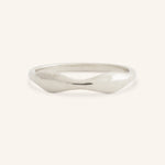 White gold Double Embrace gold ring front view on white background