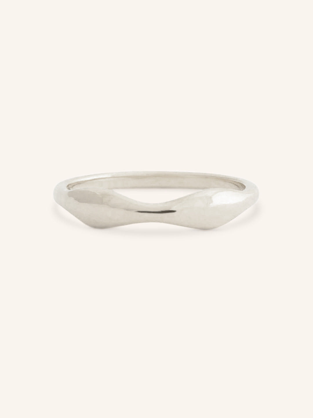 White gold Double Embrace gold ring front view on white background