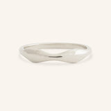 White gold Double Embrace gold ring front view on white background