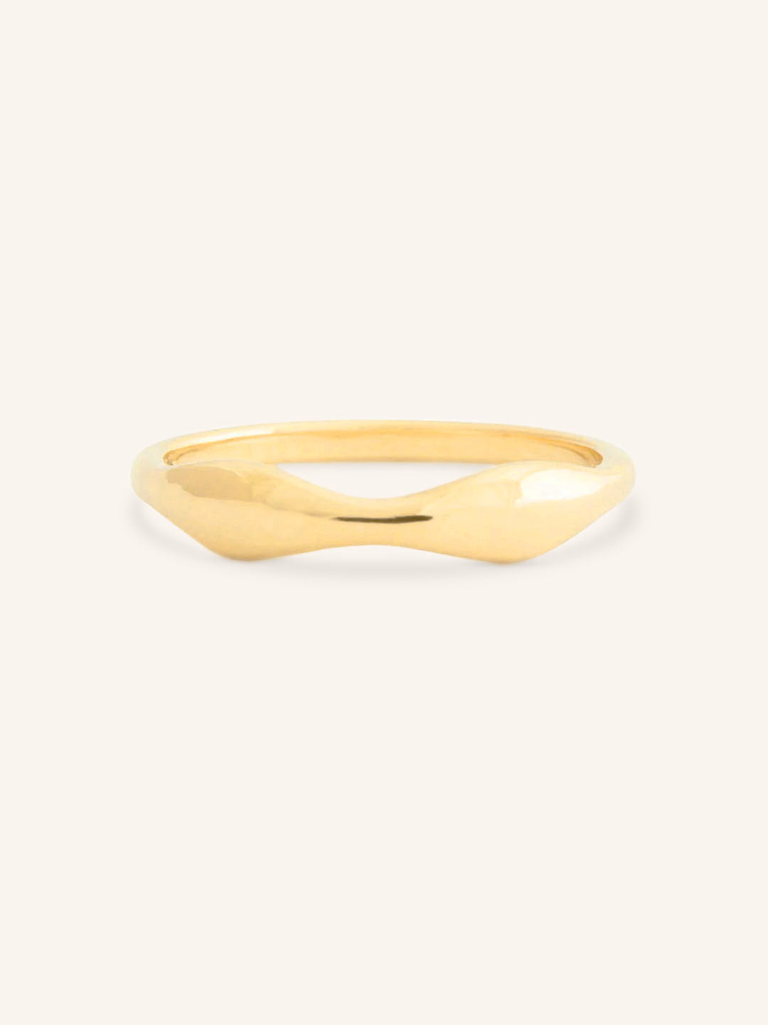 Yellow gold Double Embrace gold ring front view on white background