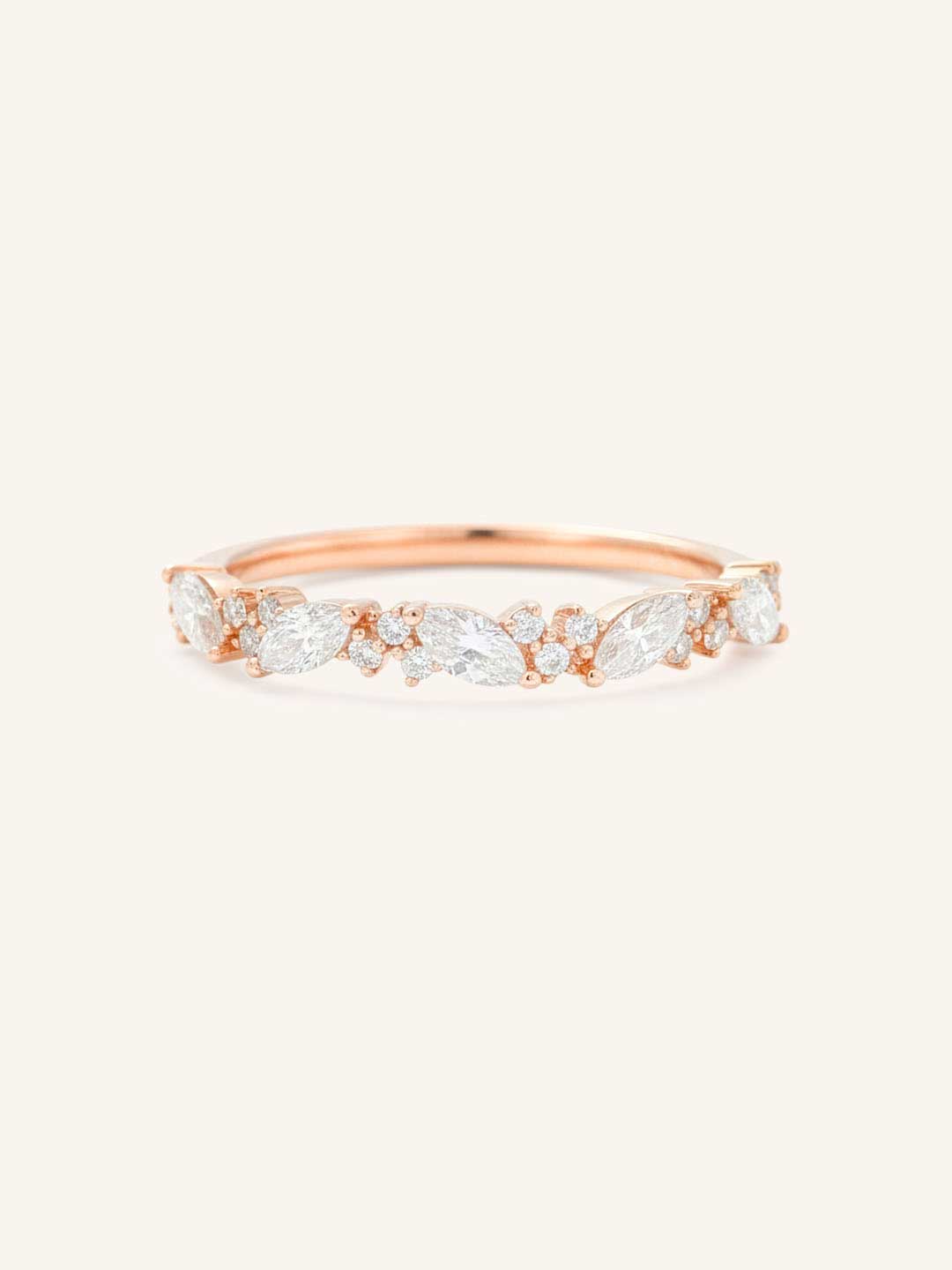 Linwood Diamond Cluster Stackable Wedding Band