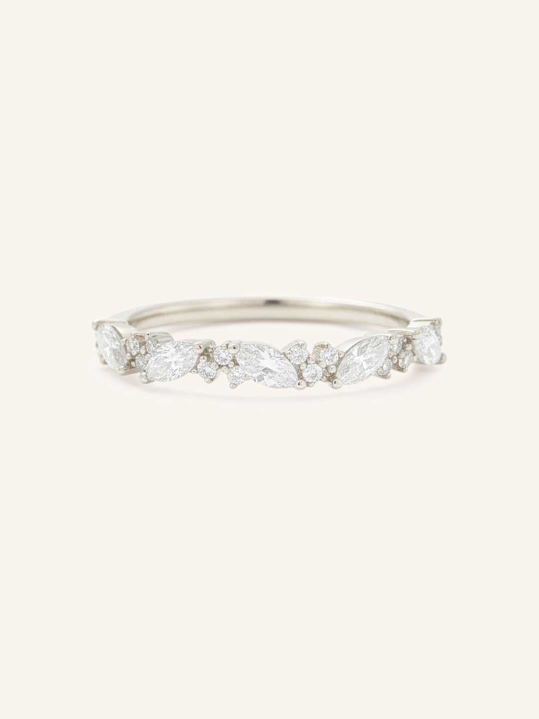 Linwood Diamond Cluster Stackable Wedding Band