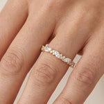 Linwood Diamond Cluster Stackable Wedding Band lifestyle photo worn on hand