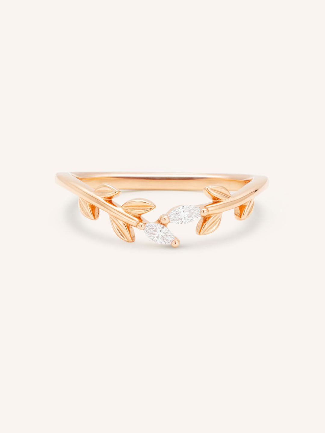 Rudina Leaf Curved Diamond Ring