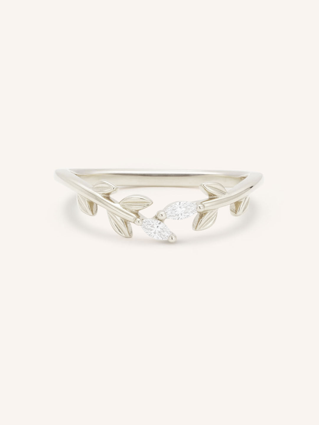 Rudina Leaf Curved Diamond Ring