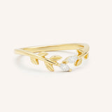 Rudina Leaf Curved Diamond Ring