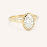 Ophelia Oval Diamond Milgrain Solitaire Engagement Ring