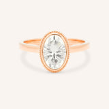 Ophelia Oval Diamond Milgrain Solitaire Engagement Ring