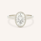 Ophelia Oval Diamond Milgrain Solitaire Engagement Ring