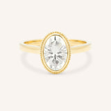 Ophelia Oval Diamond Milgrain Solitaire Engagement Ring