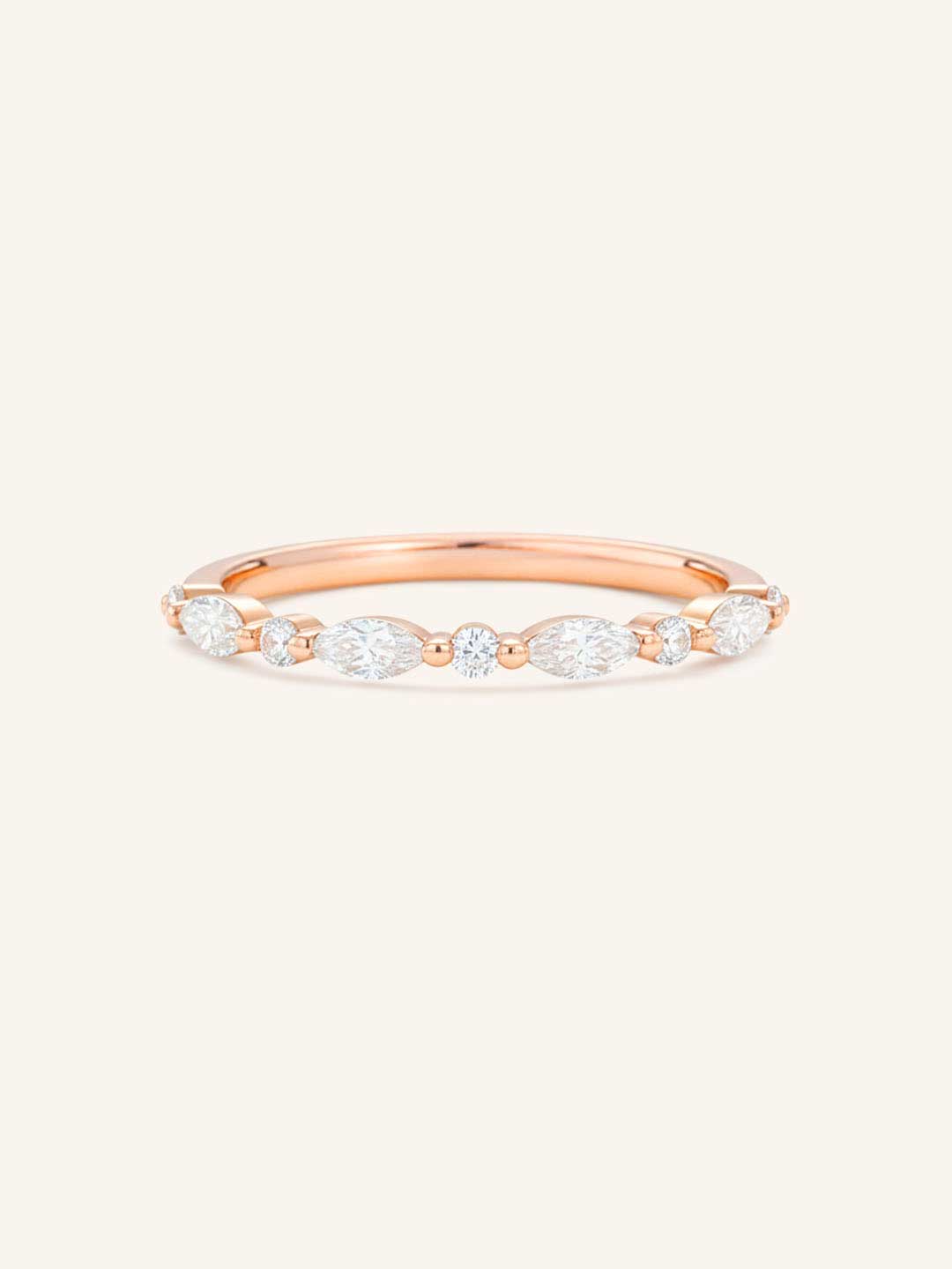 Wrenna Marquise and Round Diamond Wedding Band