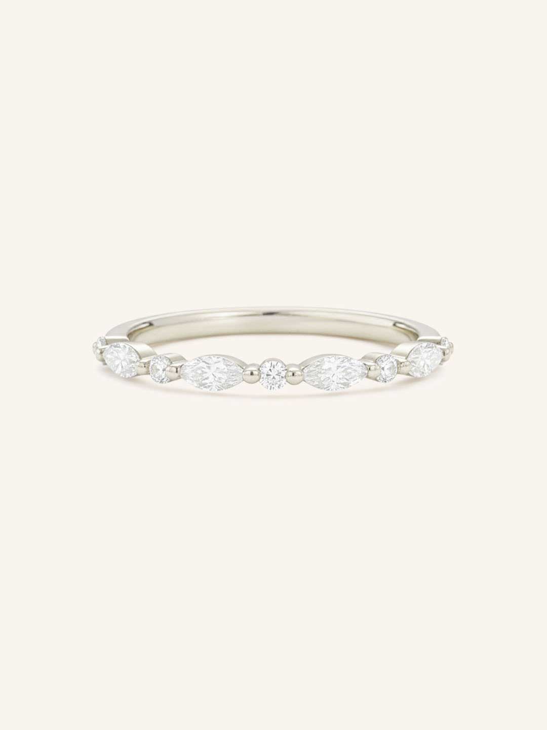 Wrenna Marquise and Round Diamond Wedding Band