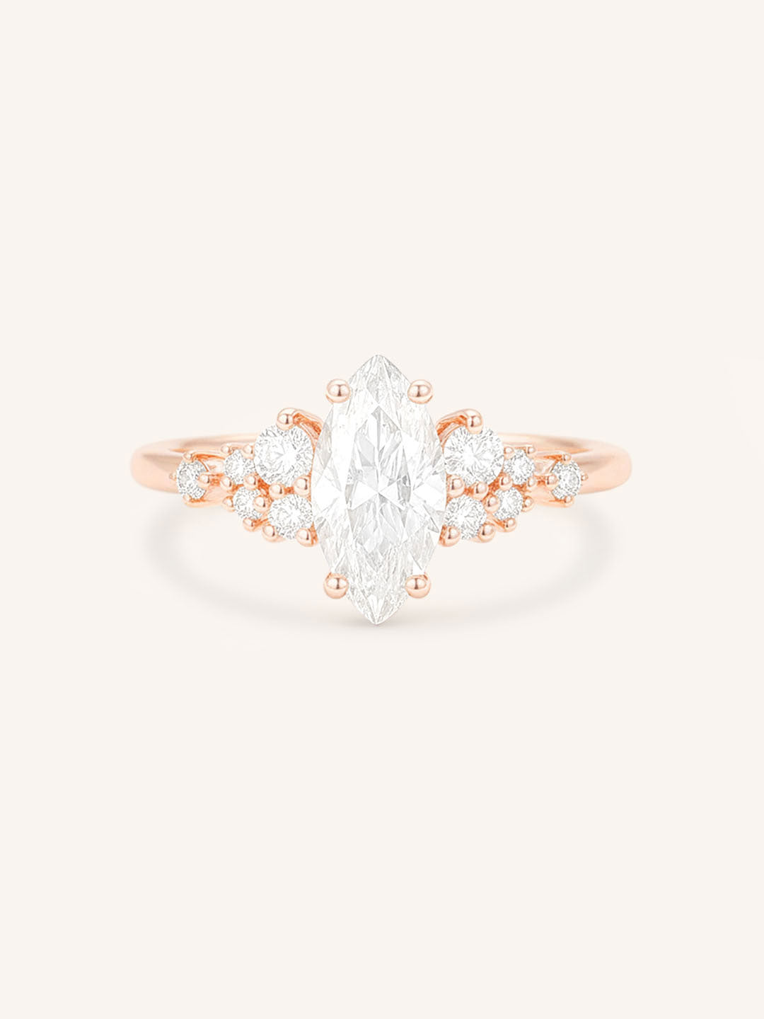Elestren Marquise Cut Cluster Diamond Engagement Ring