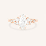 Elestren Marquise Cut Cluster Diamond Engagement Ring