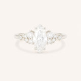 Elestren Marquise Cut Cluster Diamond Engagement Ring