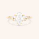 Elestren Marquise Cut Cluster Diamond Engagement Ring