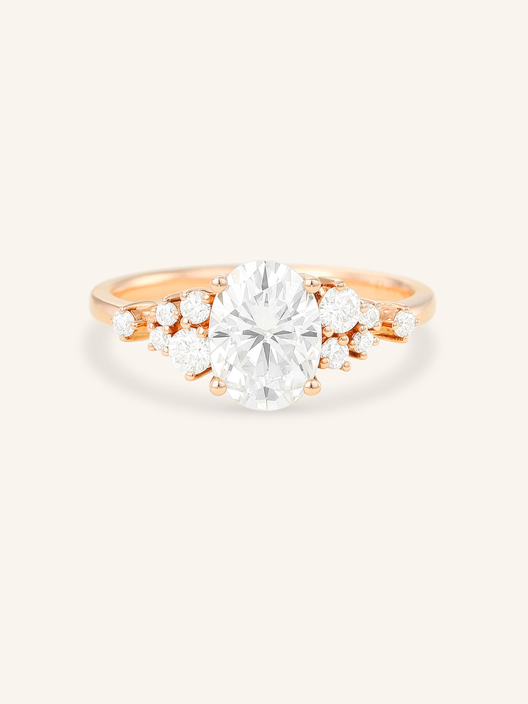 Elestren Oval Cluster Diamond Engagement Ring